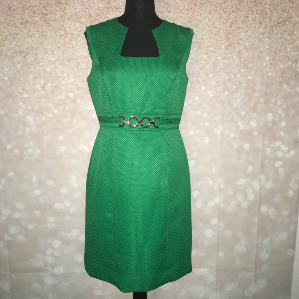 Tahari Arthur S. Levine Green Sheath Dress